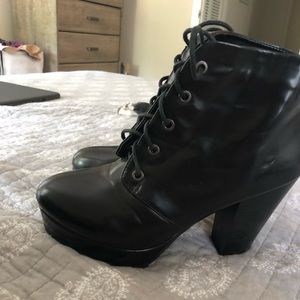 Faux Leather lace up boots